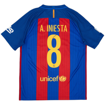 Camiseta de local del Barcelona 2016-17 A.Iniesta #8 - 10/10 - (M)