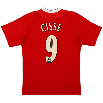 2002-04 Liverpool Home Shirt Cisse #9 - 6/10 - (S)