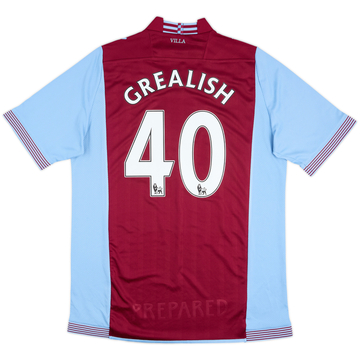 2013-14 Aston Villa Home Shirt Grealish #40 - 8/10 - (XL)
