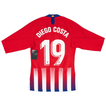 2018-19 Atletico Madrid Player Issue Home L/S Shirt Diego Costa #19 (M)