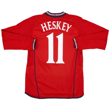 2002-04 England Away L/S Shirt Heskey #11 - 8/10 - (S)
