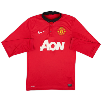2013-14 Manchester United Home L/S Shirt - 5/10 - (S)