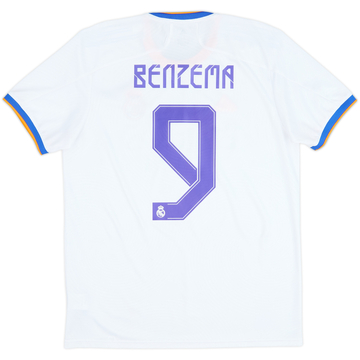 2021-22 Real Madrid Home Shirt Benzema #9 - 7/10 - (L)