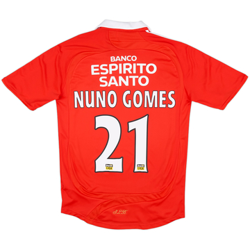 2007-08 Benfica Home Shirt Nuno Gomes #21 - 8/10 - (S)