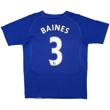 2010-11 Everton Home Shirt Baines #3 - 9/10 - (M)