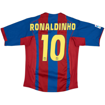 2004-05 Barcelona Home Shirt Ronaldinho #10 - 8/10 - (S)