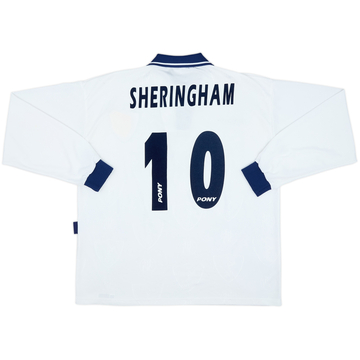 1995-97 Tottenham Home L/S Shirt Sheringham #10 - 8/10 - (XL)