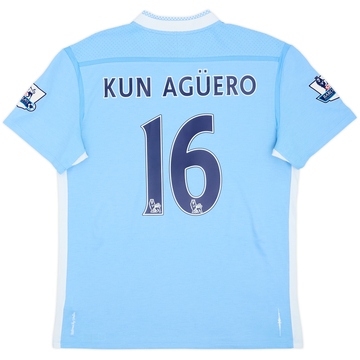 2011-12 Manchester City Home Shirt Kun Aguero #16 - 6/10 - (L)