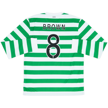 2012-13 Celtic '125th Anniversary' Home L/S Shirt Brown #8 - 9/10 - (L)