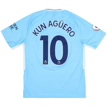 2017-18 Manchester City Home Shirt Kun Aguero #10 - 8/10 - (M)