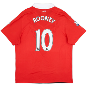 2010-11 Manchester United Home Shirt Rooney #10 - 7/10 - (XL)
