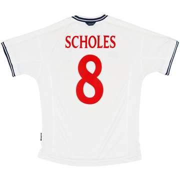 1999-01 England Home Shirt Scholes #8 - 6/10 - (L)