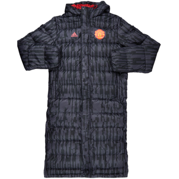 2016-17 Manchester United adidas Hooded Padded Bench Coat - 9/10 - (XS)