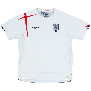 2005-07 England Home Shirt - 5/10 - (XL)