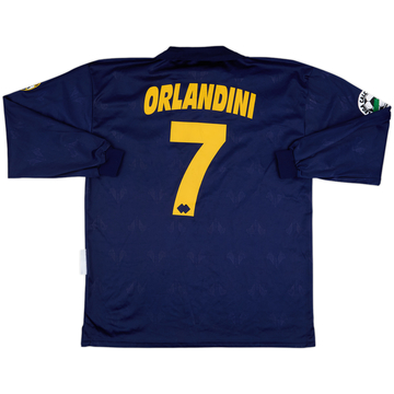 1996-97 Hellas Verona Match Issue Centenary L/S Shirt Orlandini #7
