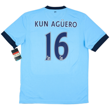 2014-15 Manchester City Home Shirt Kun Aguero #16 (L)