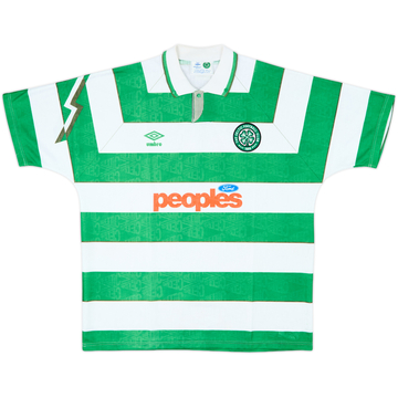 1991-92 Celtic Home Shirt - 8/10 - (XL)
