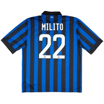 2011-12 Inter Milan Home Shirt Milito #22 (XL)