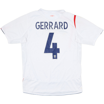 2005-07 England Home Shirt Gerrard #4 - 5/10 - (M)