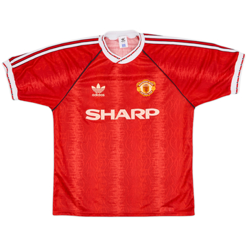 1990-92 Manchester United Home Shirt - 7/10 - (L)