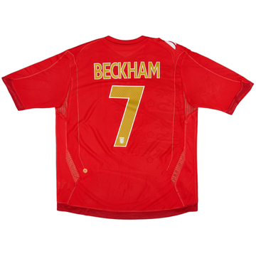 2006-08 England Away Shirt Beckham #7 - 6/10 - (XL)