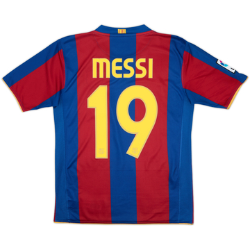 2007-08 Barcelona Home Shirt Messi #19 - 9/10 - (15-16 Years)