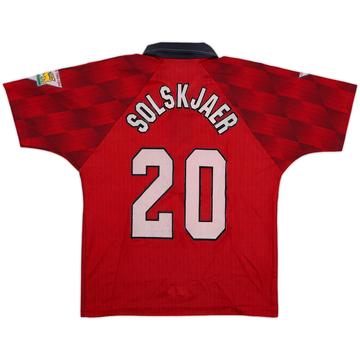 1996-98 Manchester United Home Shirt Solskjaer #20 - 6/10 - (Y)