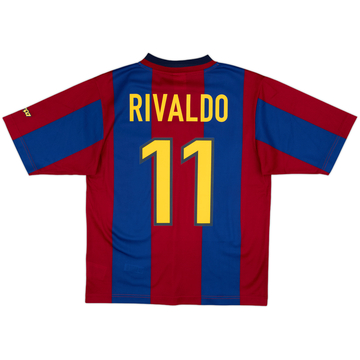 1998-00 Barcelona Basic Home Shirt Rivaldo #11 - 9/10 - (S)
