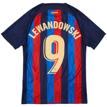 2022-23 Barcelona Home Shirt Lewandowski #9 - 9/10 - (S)