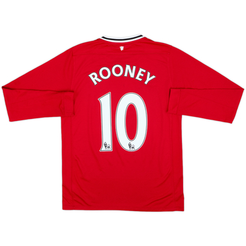 2011-12 Manchester United Home L/S Shirt Rooney #10 - 7/10 - (XL.Boys)