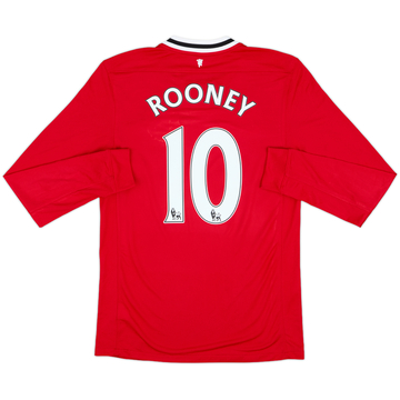 2011-12 Manchester United Home L/S Shirt Rooney #10 - 8/10 - (M)