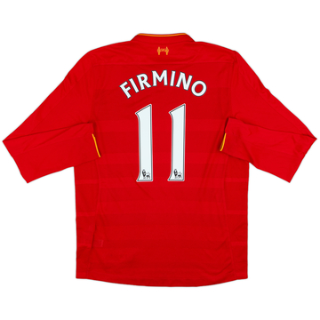 2016-17 Liverpool Home L/S Shirt Firmino #11 - 6/10 - (M)