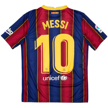 2020-21 Barcelona Home Shirt Messi #10 - 7/10 - (XL.Boys)