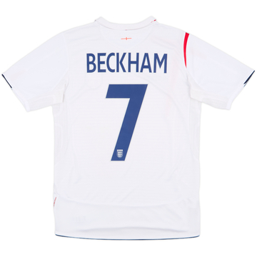 2005-07 England Home Shirt Beckham #7 - 7/10 - (S)