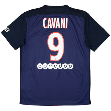 2015-16 Paris Saint-Germain Home Shirt Cavani #9 - 8/10 - (M)