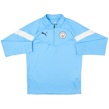 2022-23 Manchester City Puma 1/4 Zip Drill Top - 7/10 - (L.Boys)