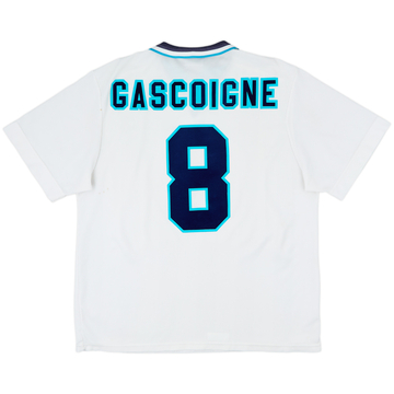1995-97 England Home Shirt Gascoigne #8 - 7/10 - (XXL)