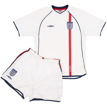 2001-03 England Home Shirt & Shorts - 6/10 - (L.Boys)