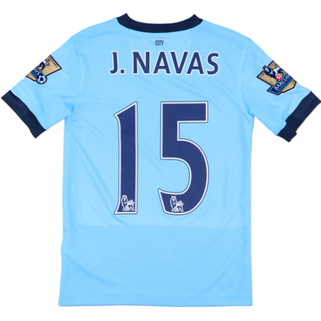 2014-15 Manchester City Home Shirt J.Navas #15 - 9/10 - (S.Boys)
