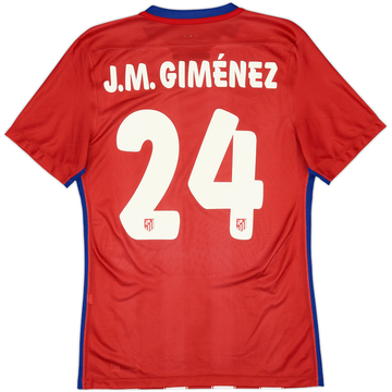 2015-16 Atletico Madrid Authentic Home Shirt J.Gimenez #24 - 8/10 - (S)