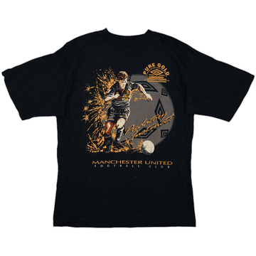 1993-94 Manchester United Umbro Graphic Tee Hughes #10 - 9/10 - (L)