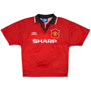 1994-96 Manchester United Home Shirt - 8/10 - (L.Boys)