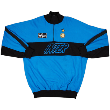1990-91 Inter Milan UHLSport 1/4 Zip Sweat Top - 8/10 - (XL)