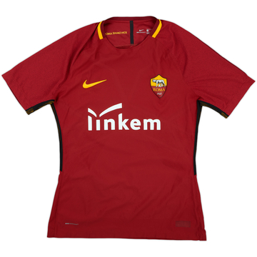 2017-18 Roma Match Issue Home Shirt #19