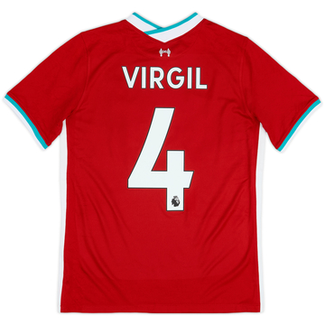 2020-21 Liverpool Home Shirt Virgil #4 - 5/10 - (XL.Boys)
