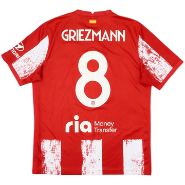2021-22 Atletico Madrid Home Shirt Griezmann #8 - 8/10 - (L)