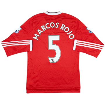 2015-16 Manchester United Match L/S Issue Home Shirt Marcos Rojo #5