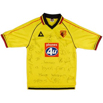1999-01 Watford Squad Signed Home Shirt - 8/10 - (S)