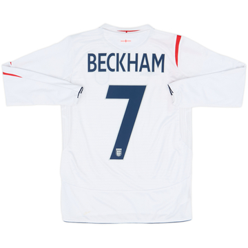 2005-07 England Home Shirt Beckham #7 - 7/10 - (XL.Boys)