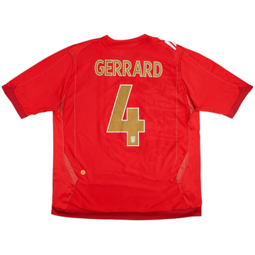 2006-08 England Away Shirt Gerrard #4 - 5/10 - (XL)